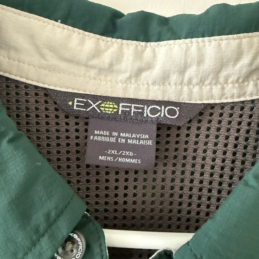 Exofficio Men's Short-Sleeve Button-Down Shirt - Dark Green - Picture 3 of 4